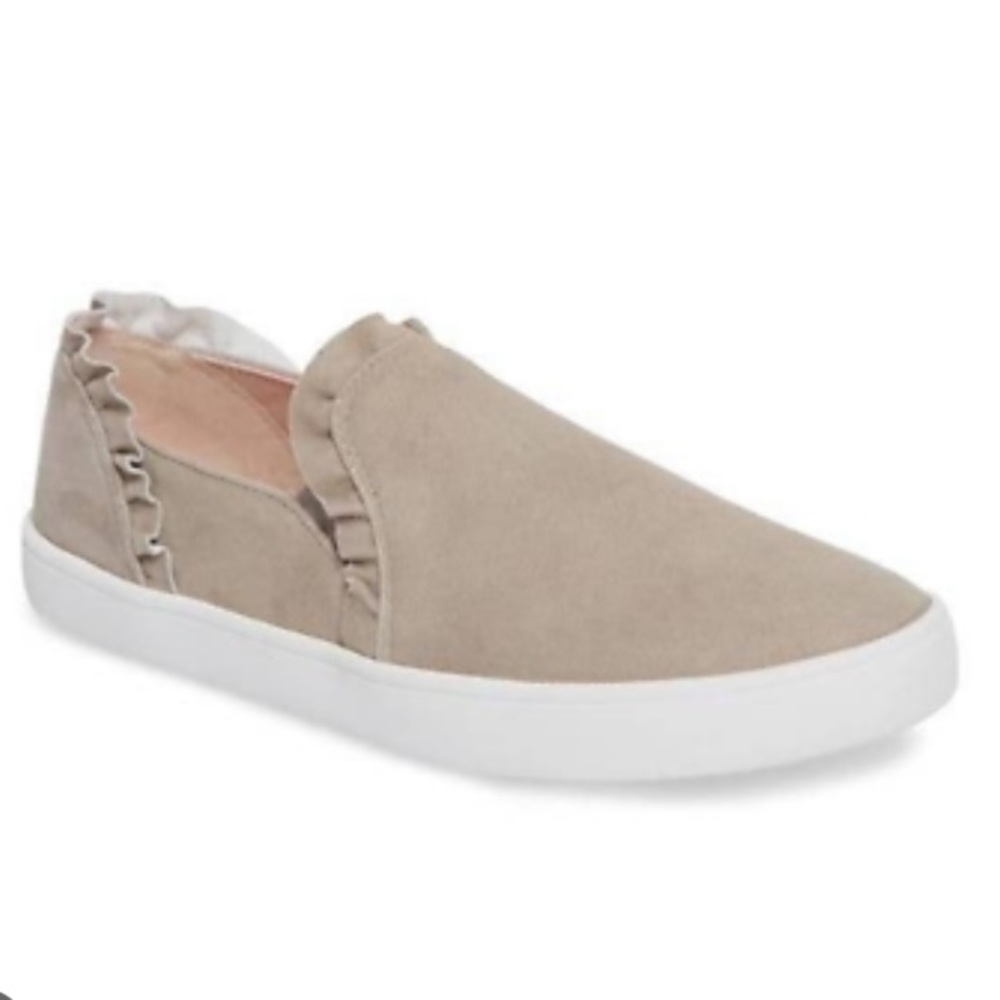 Kate Spade Lilly suede ruffle slip on sneakers